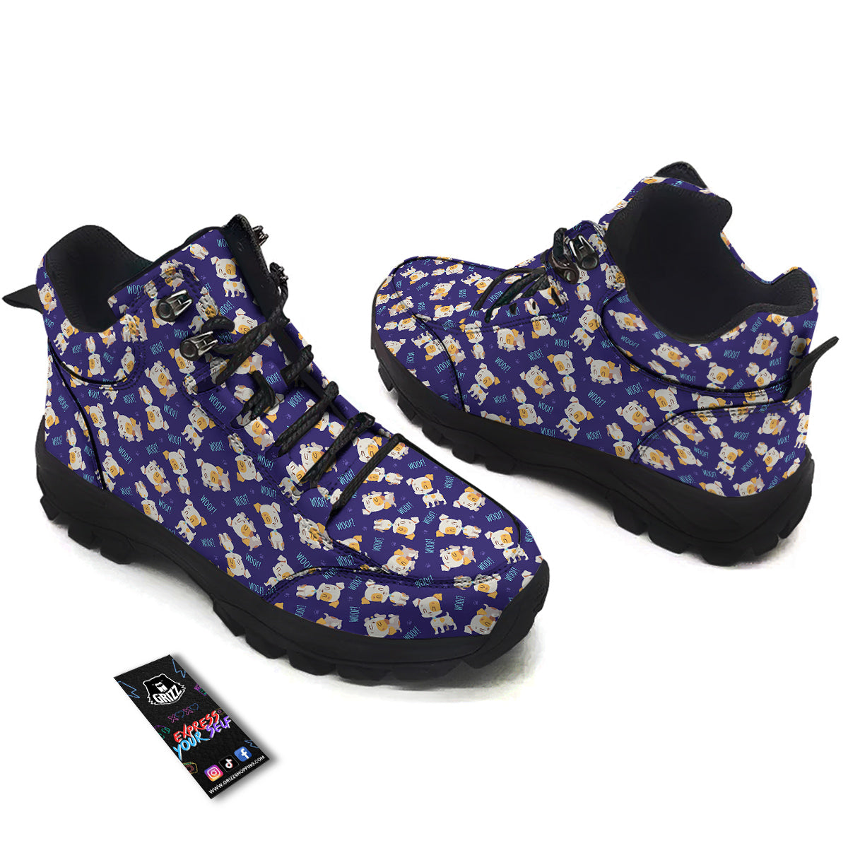 Jack Russell Terrier Cute Print Pattern Hiking Shoes-grizzshop