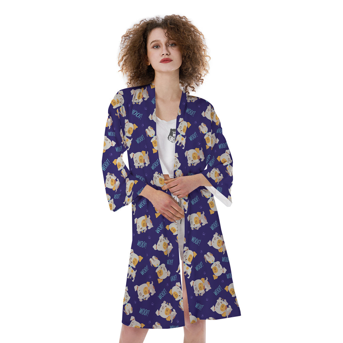 Jack Russell Terrier Cute Print Pattern Kimono-grizzshop
