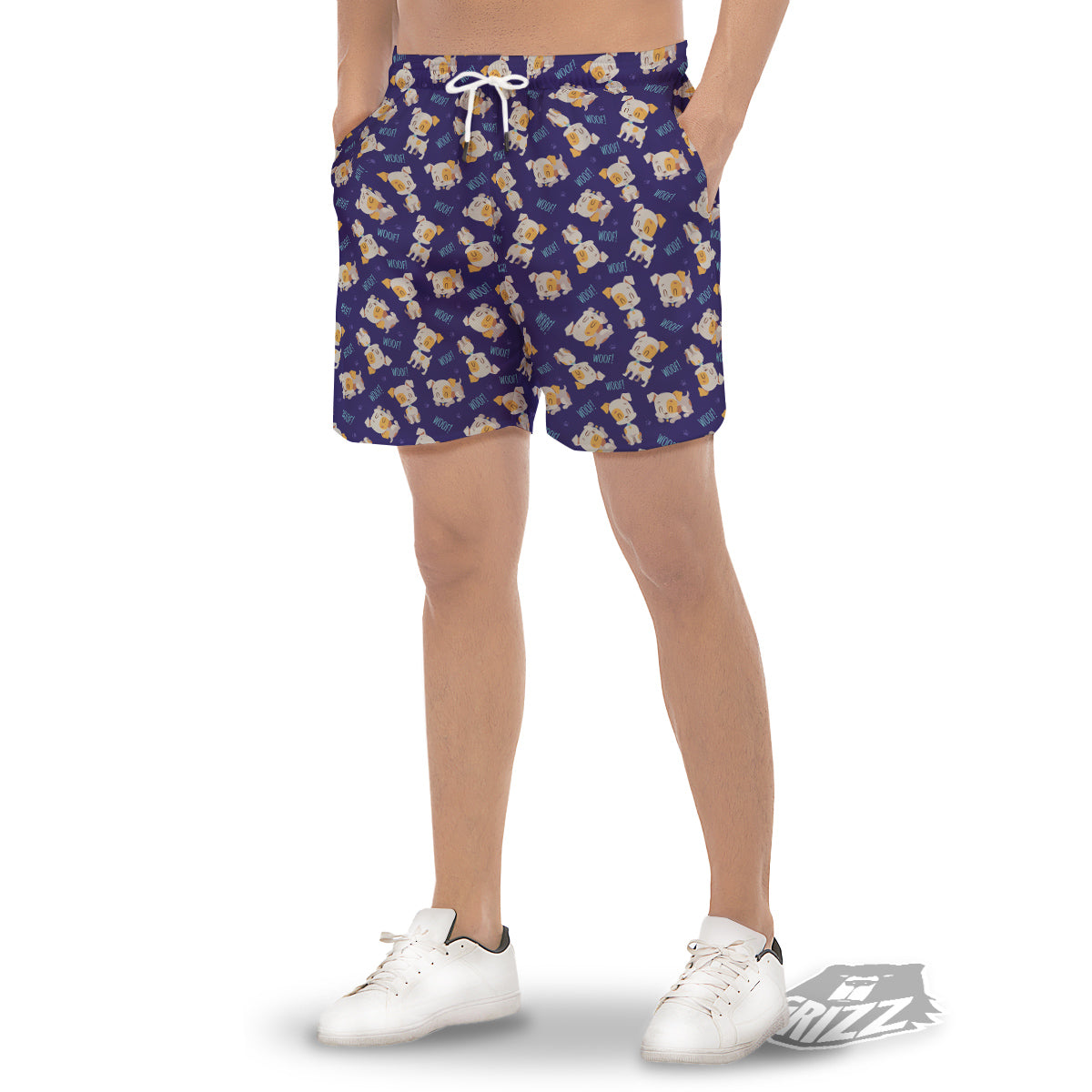Jack Russell Terrier Cute Print Pattern Men's Gym Shorts-grizzshop
