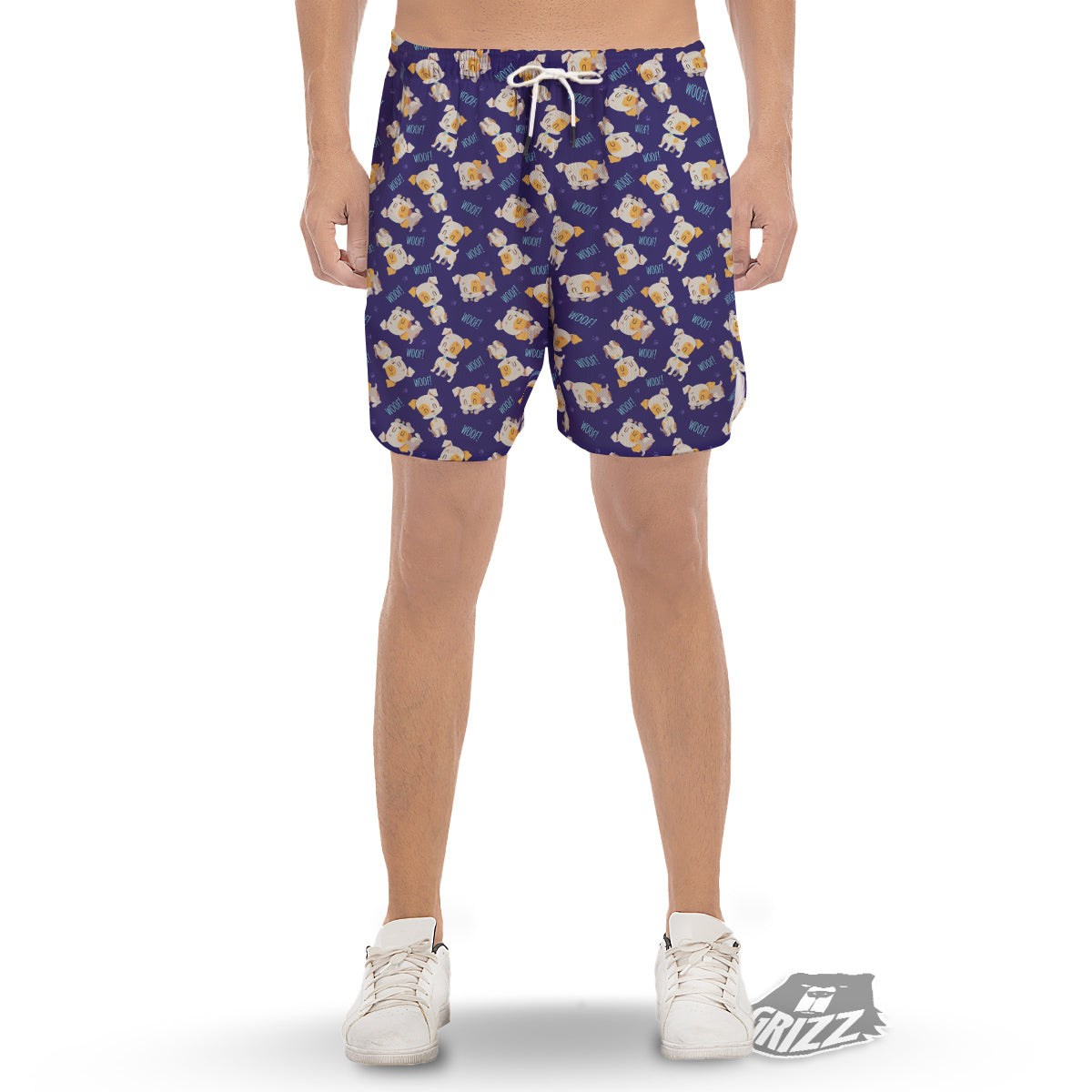 Jack Russell Terrier Cute Print Pattern Men's Gym Shorts-grizzshop