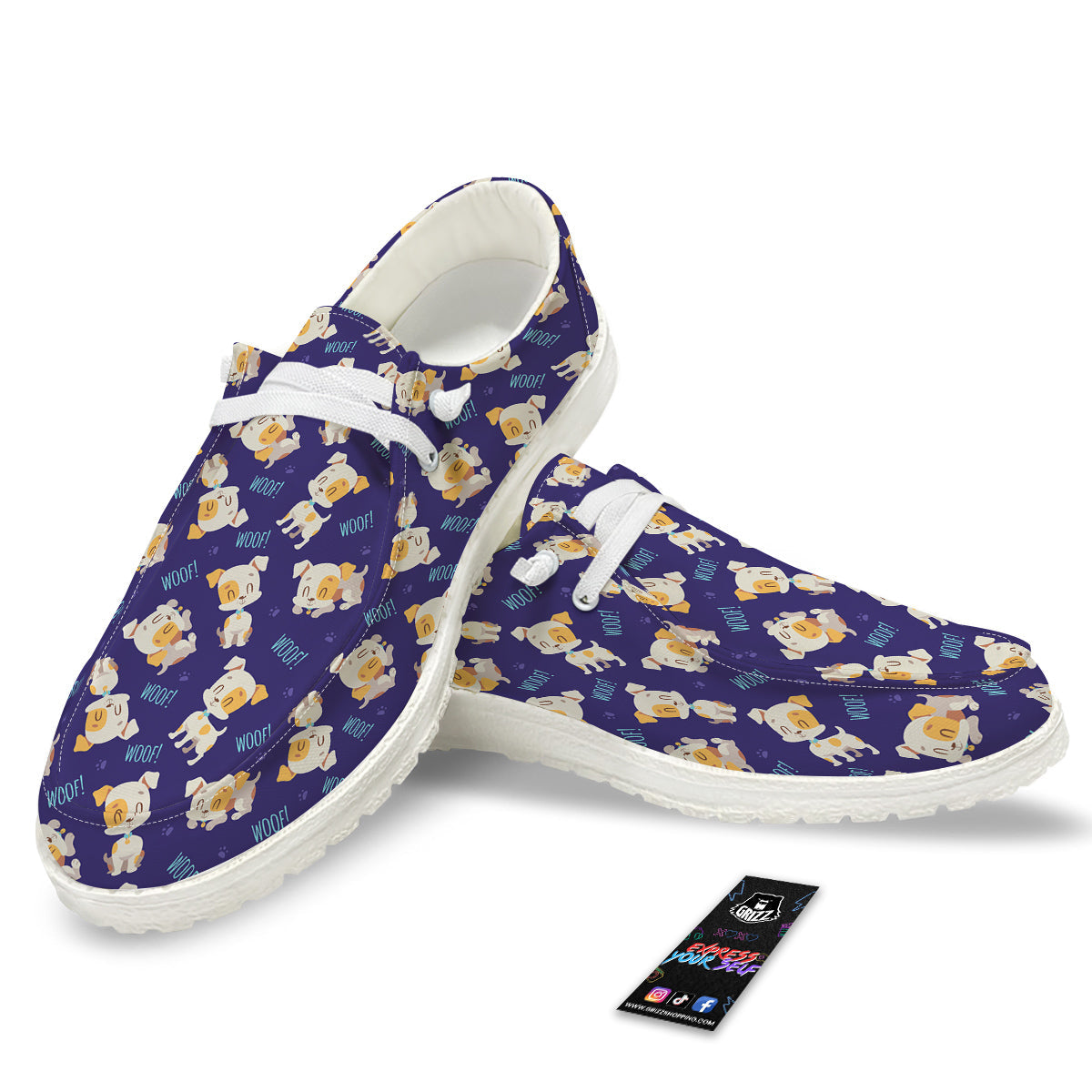 Jack Russell Terrier Cute Print Pattern White Loafers-grizzshop