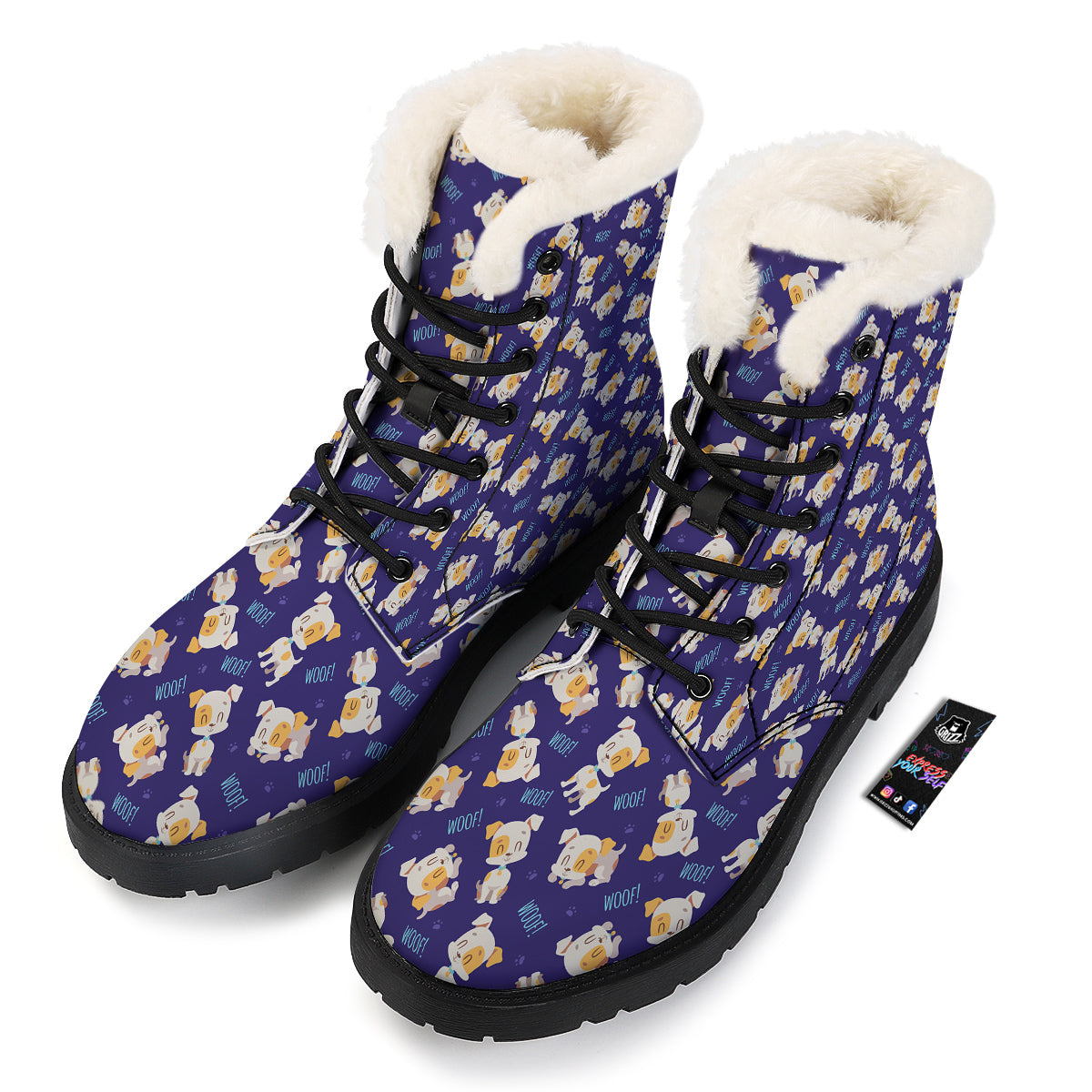 Jack Russell Terrier Cute Print Pattern Winter Boots-grizzshop