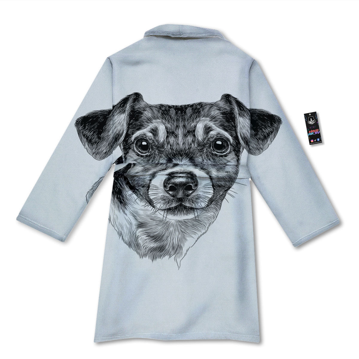 Jack Russell Terrier Drawing Print Bathrobe-grizzshop