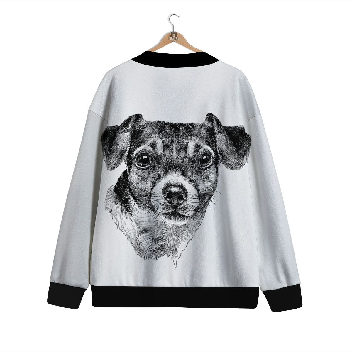 Jack Russell Terrier Drawing Print Cardigan-grizzshop