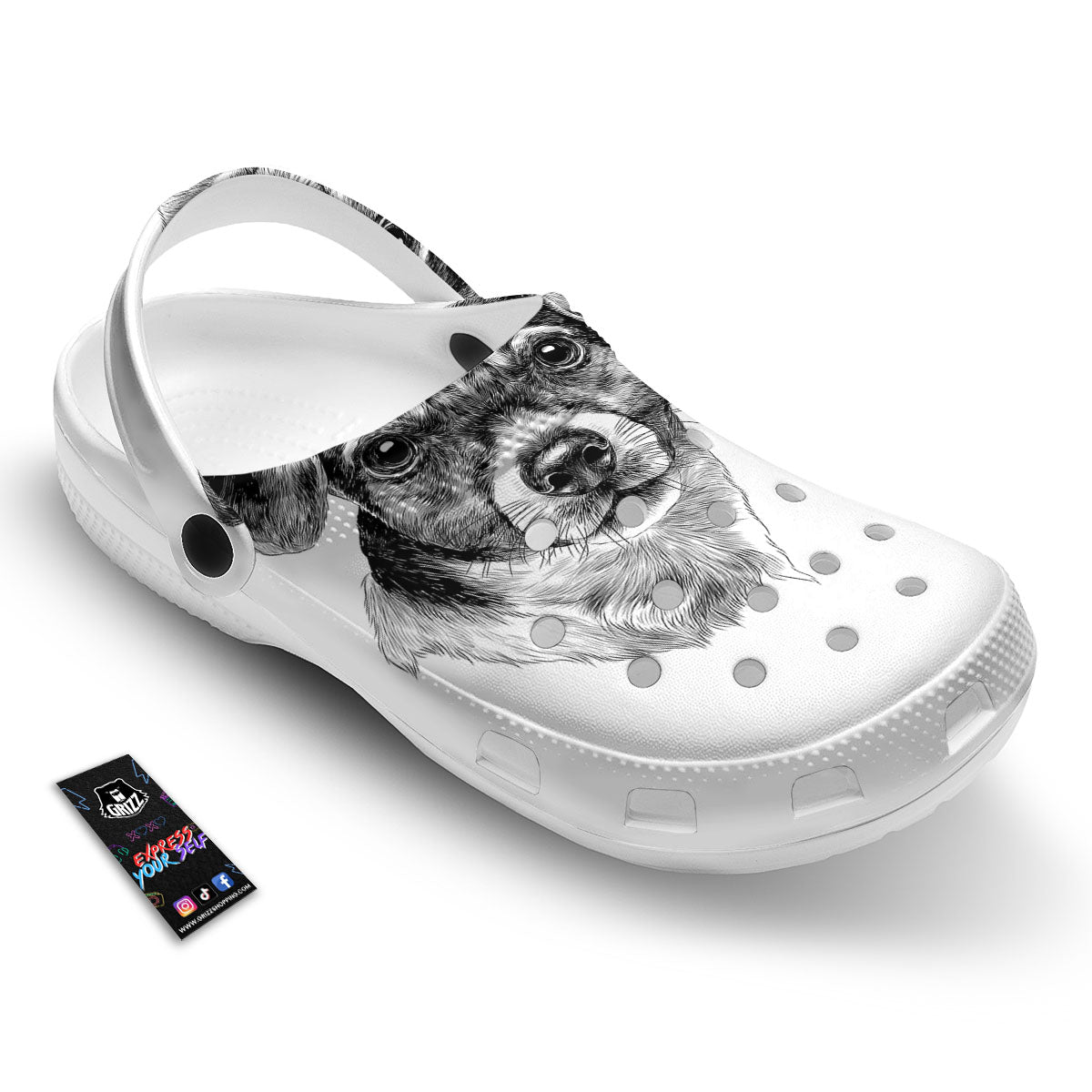 Jack Russell Terrier Drawing Print Clog-grizzshop