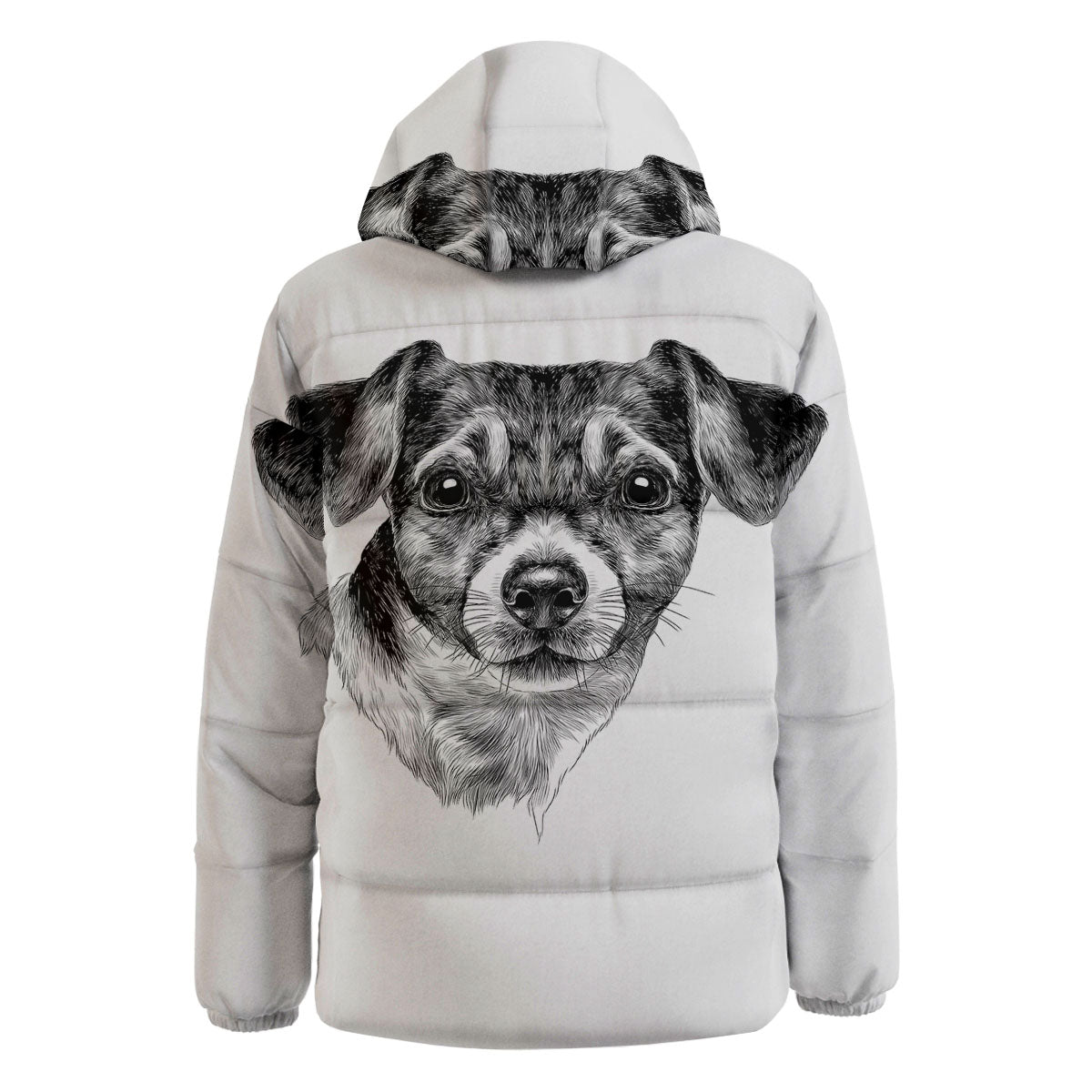 Jack Russell Terrier Drawing Print Down Jacket-grizzshop