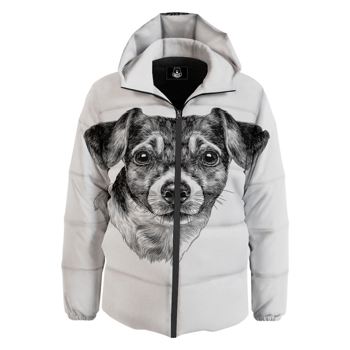 Jack Russell Terrier Drawing Print Down Jacket-grizzshop