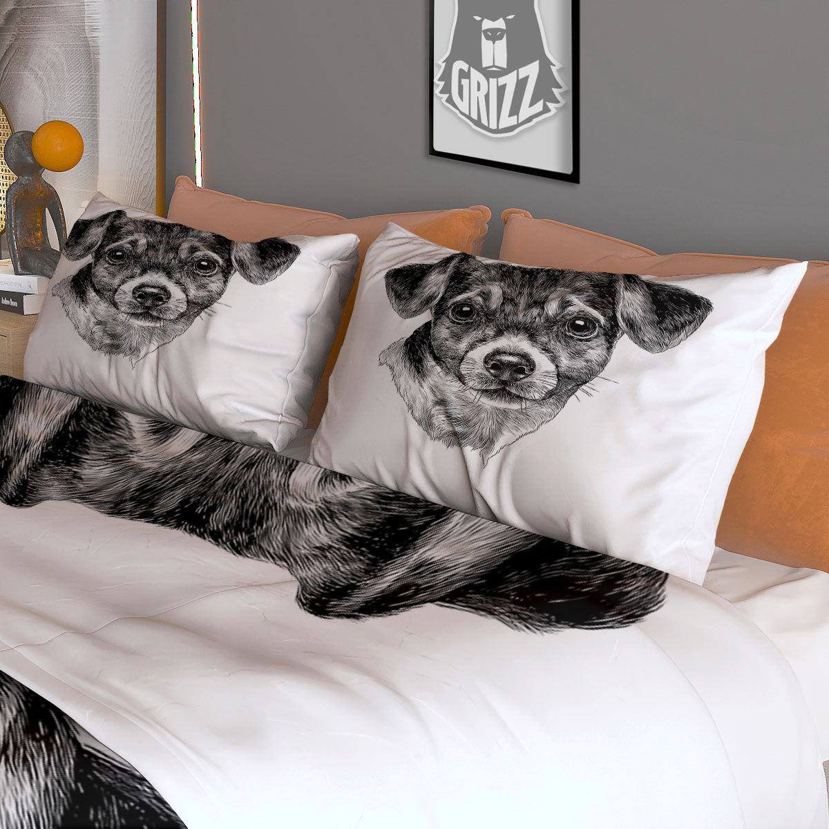 Jack Russell Terrier Drawing Print Duvet Cover Bedding Set