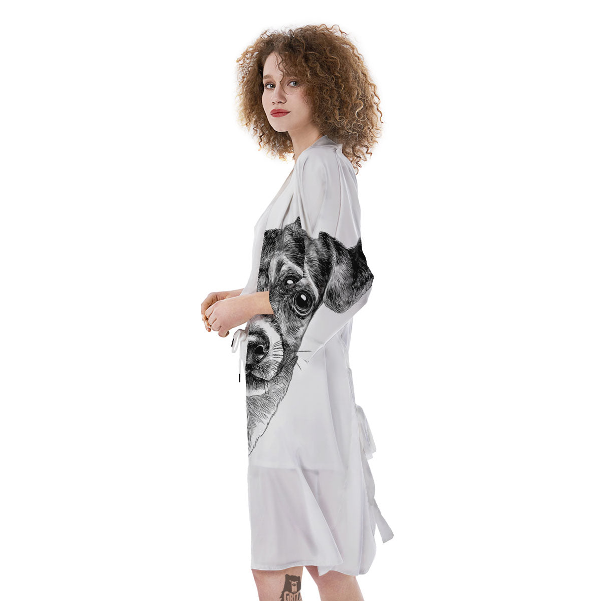 Jack Russell Terrier Drawing Print Kimono-grizzshop