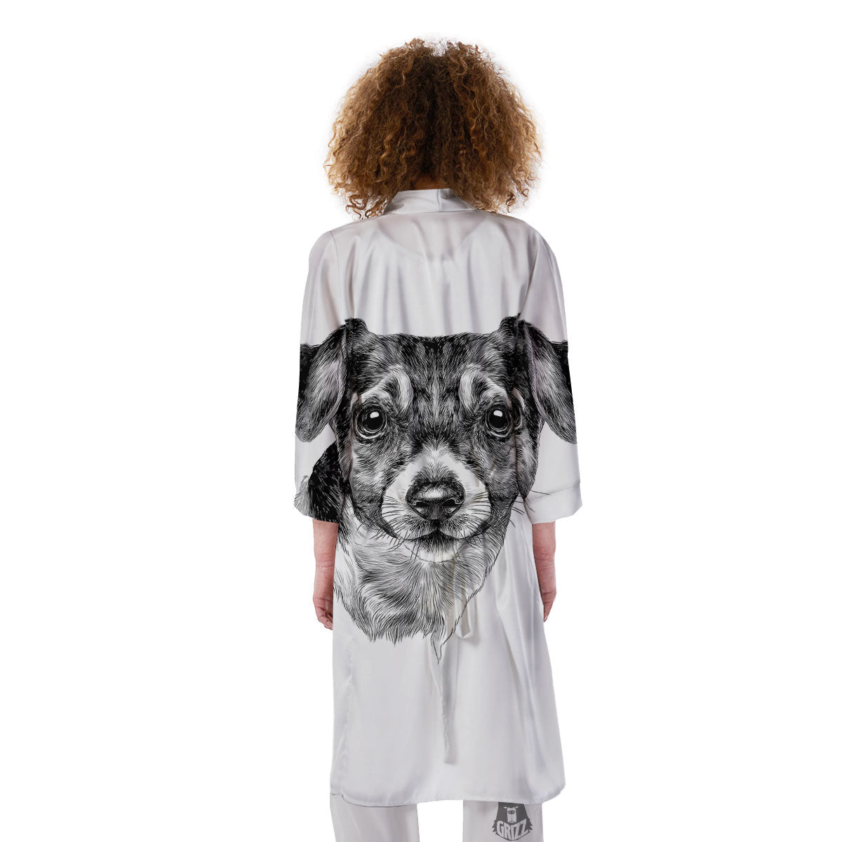 Jack Russell Terrier Drawing Print Kimono-grizzshop