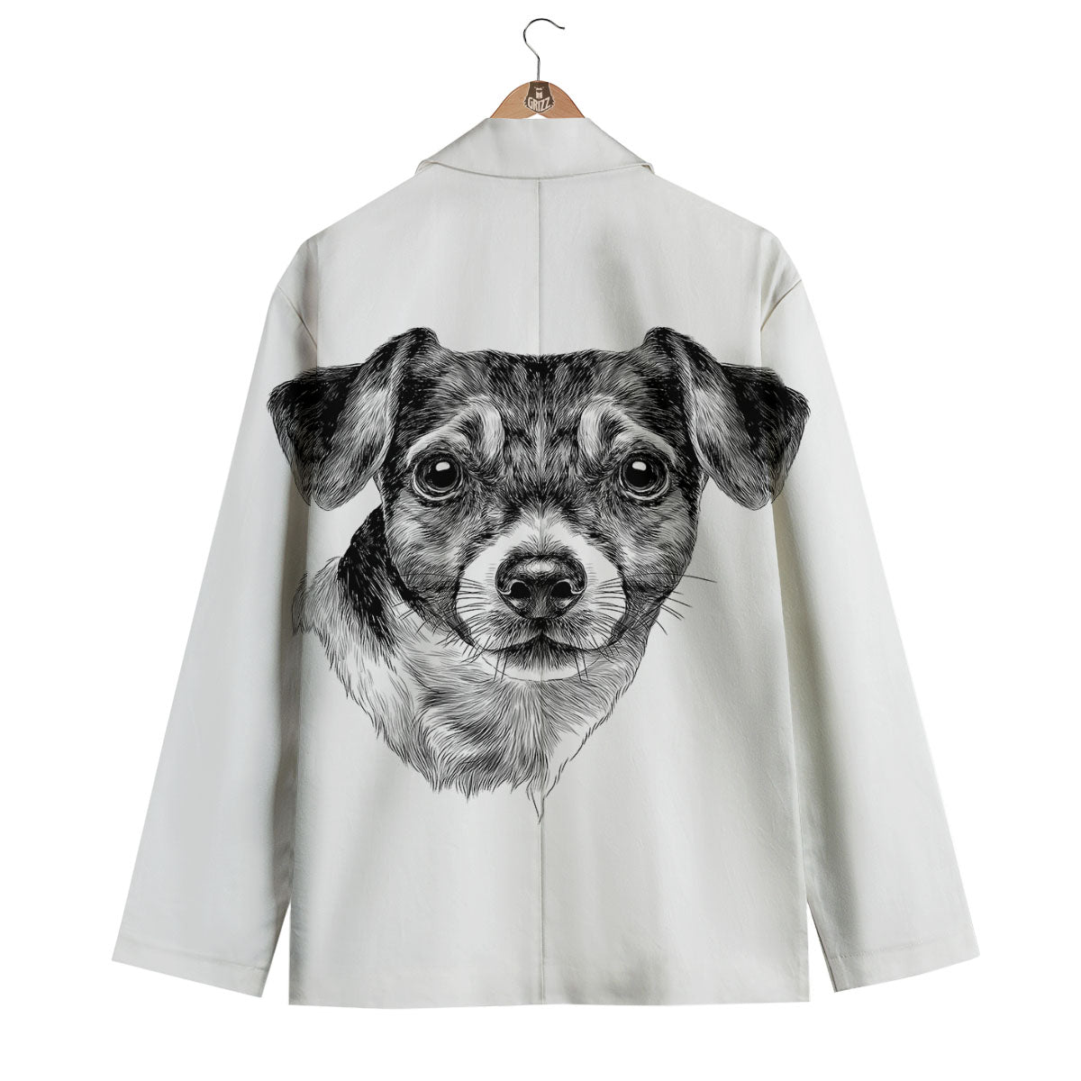 Jack Russell Terrier Drawing Print Men's Blazer-grizzshop