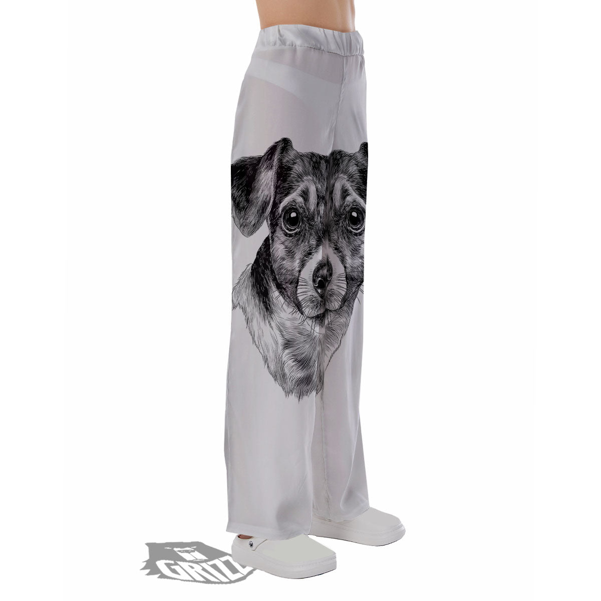 Jack Russell Terrier Drawing Print Pajama Pants-grizzshop