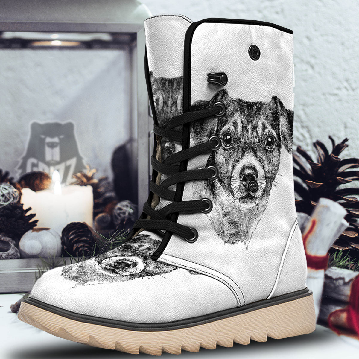 Jack Russell Terrier Drawing Print Snow Boots-grizzshop