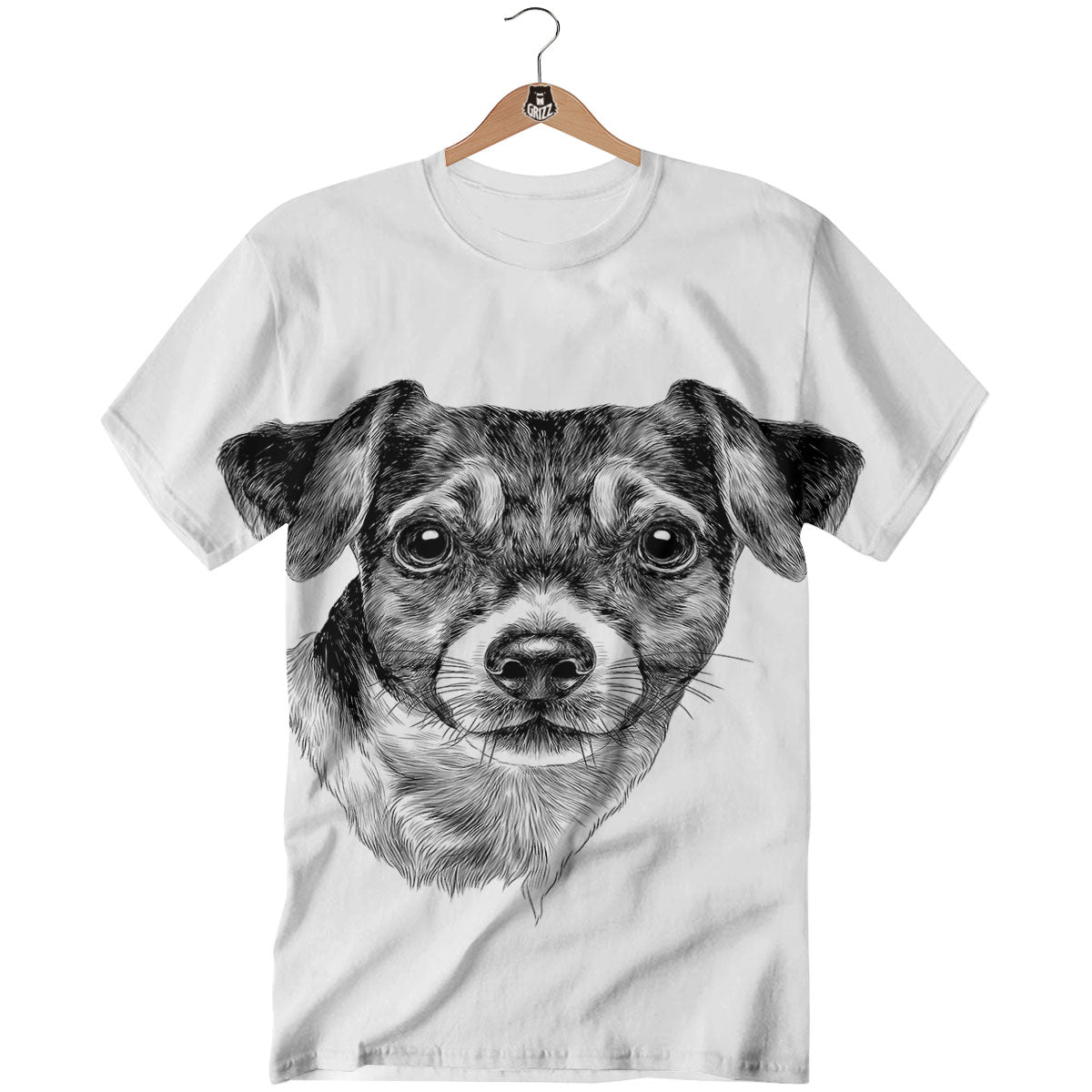 Jack Russell Terrier Drawing Print T-Shirt-grizzshop