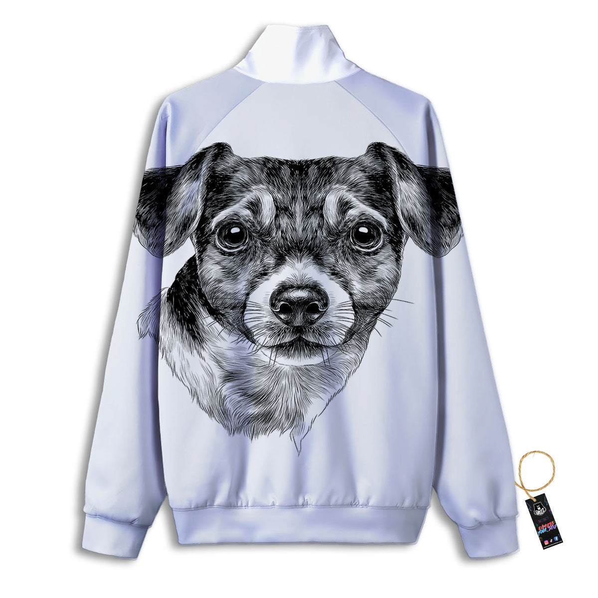Jack Russell Terrier Drawing Print Track Jacket-grizzshop