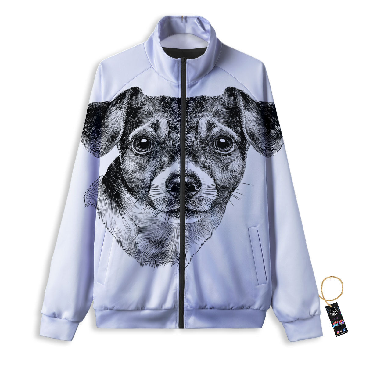 Jack Russell Terrier Drawing Print Track Jacket-grizzshop