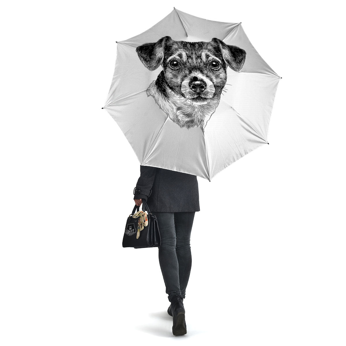 Jack Russell Terrier Drawing Print Umbrella-grizzshop