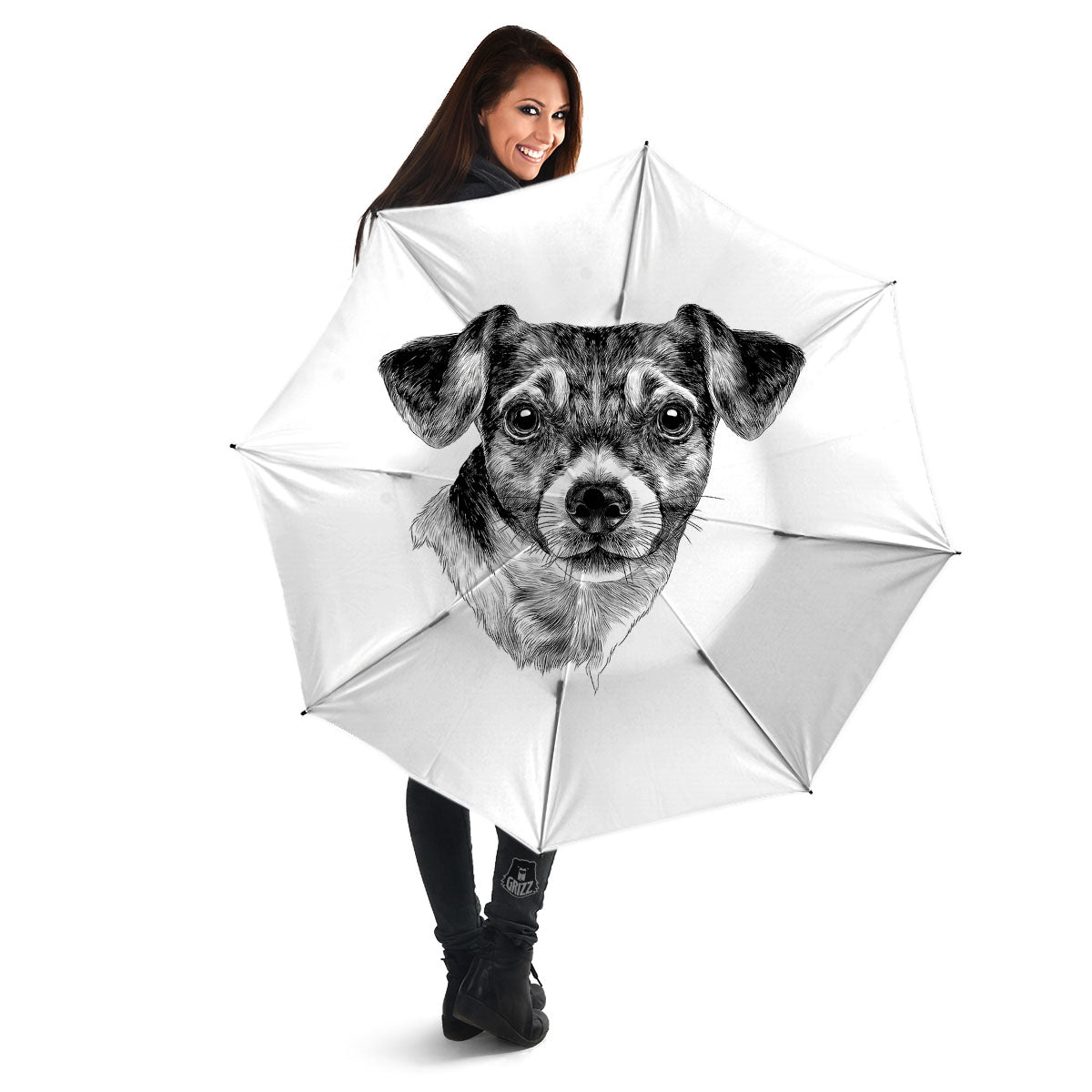 Jack Russell Terrier Drawing Print Umbrella-grizzshop