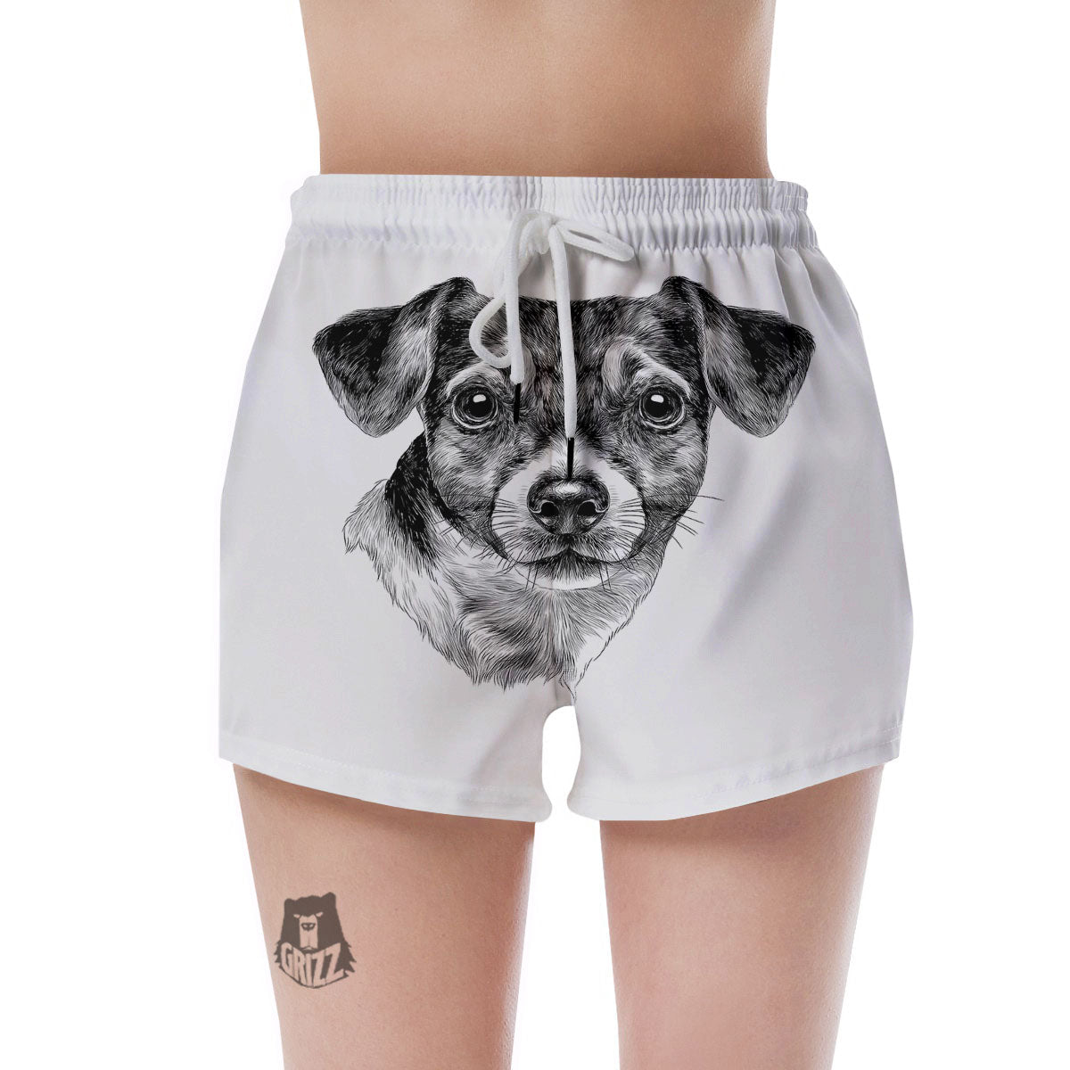 Jack Russell Terrier Drawing Print Women's Shorts-grizzshop