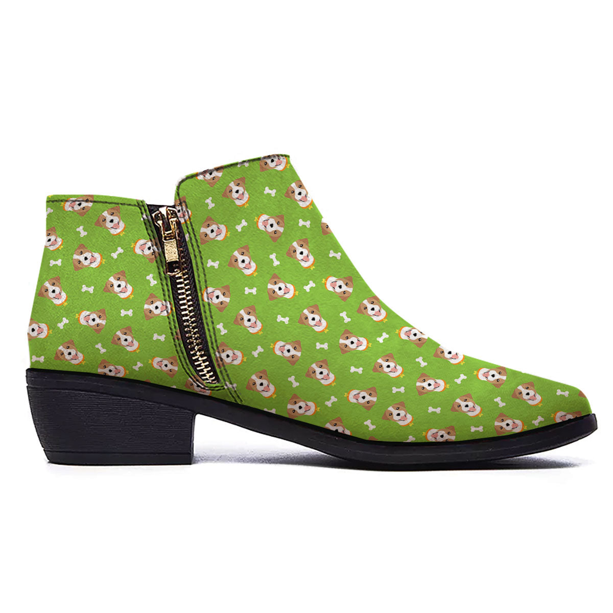 Jack Russell Terrier Happy Print Pattern Ankle Boots-grizzshop