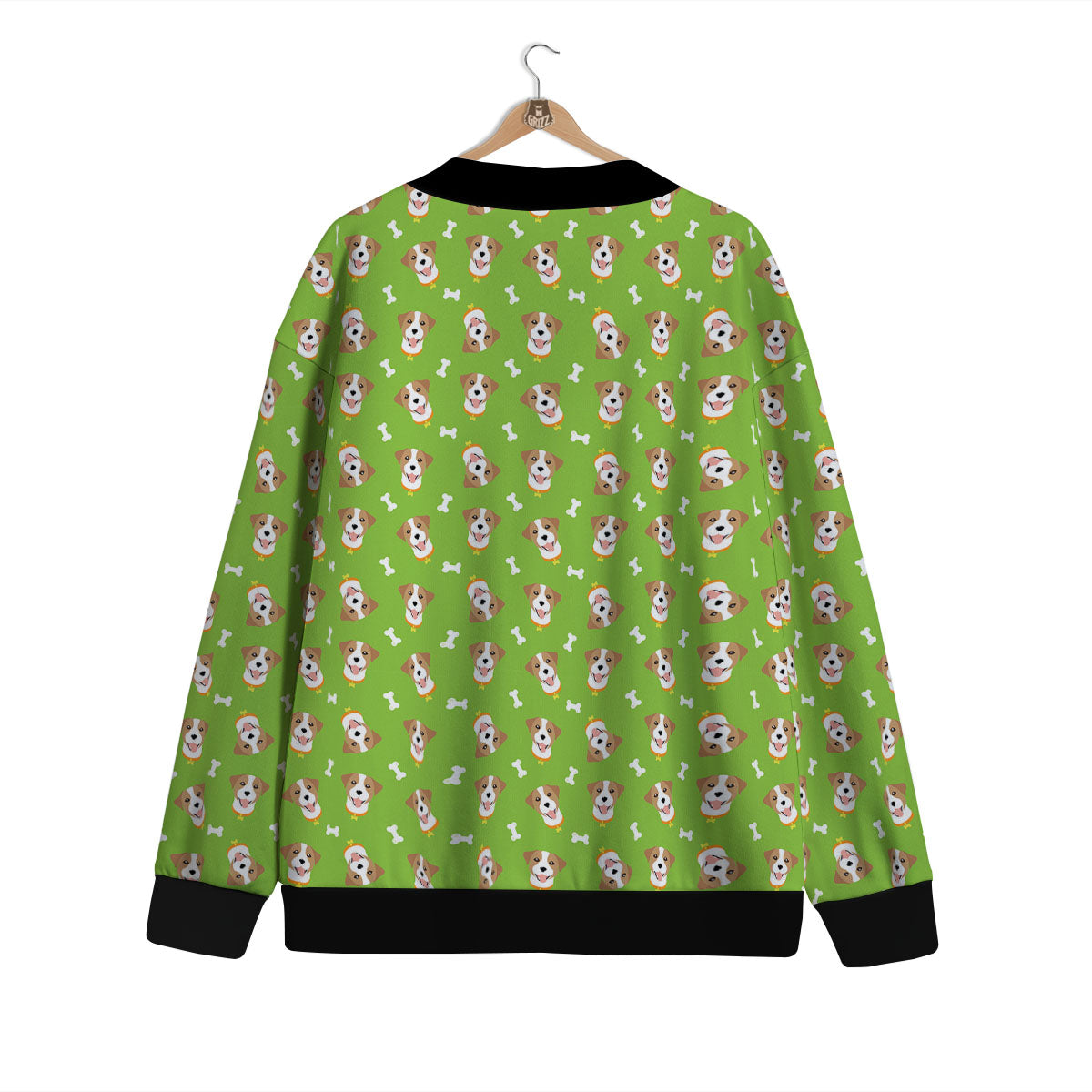Jack Russell Terrier Happy Print Pattern Cardigan-grizzshop