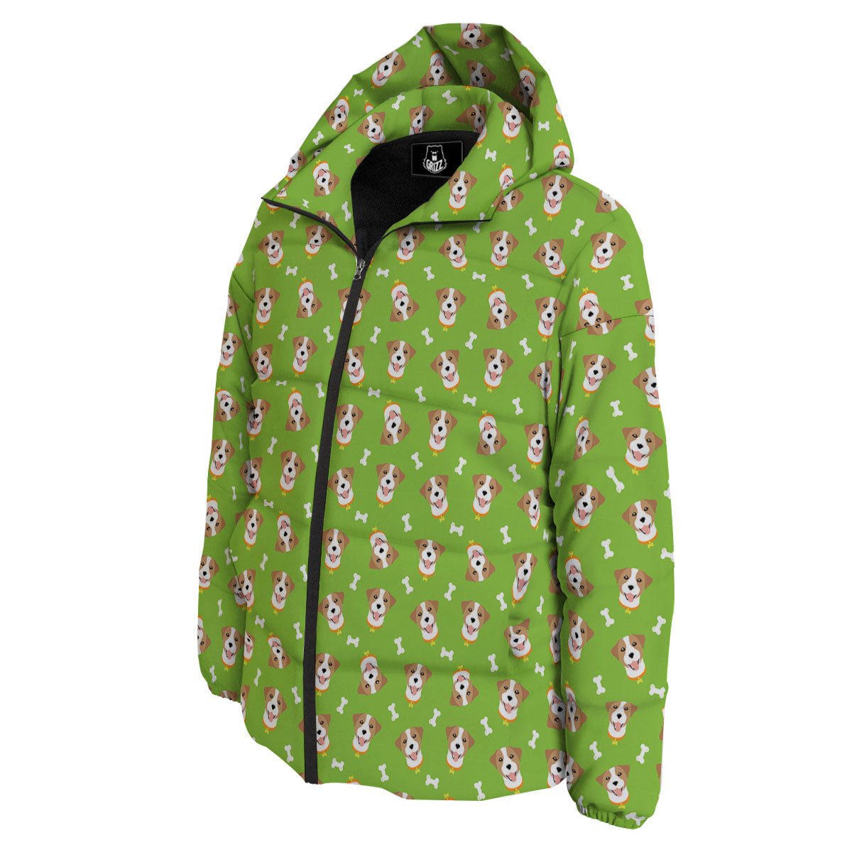 Jack Russell Terrier Happy Print Pattern Down Jacket-grizzshop