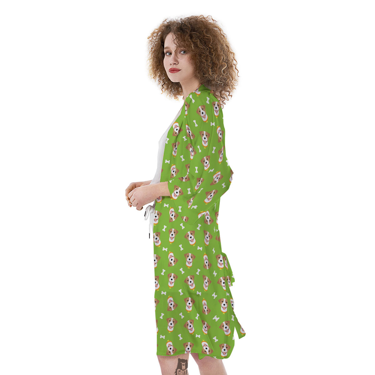 Jack Russell Terrier Happy Print Pattern Kimono-grizzshop