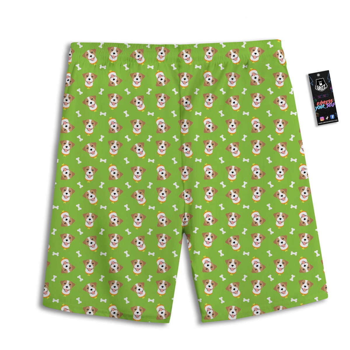 Jack Russell Terrier Happy Print Pattern Men's Athletic Shorts