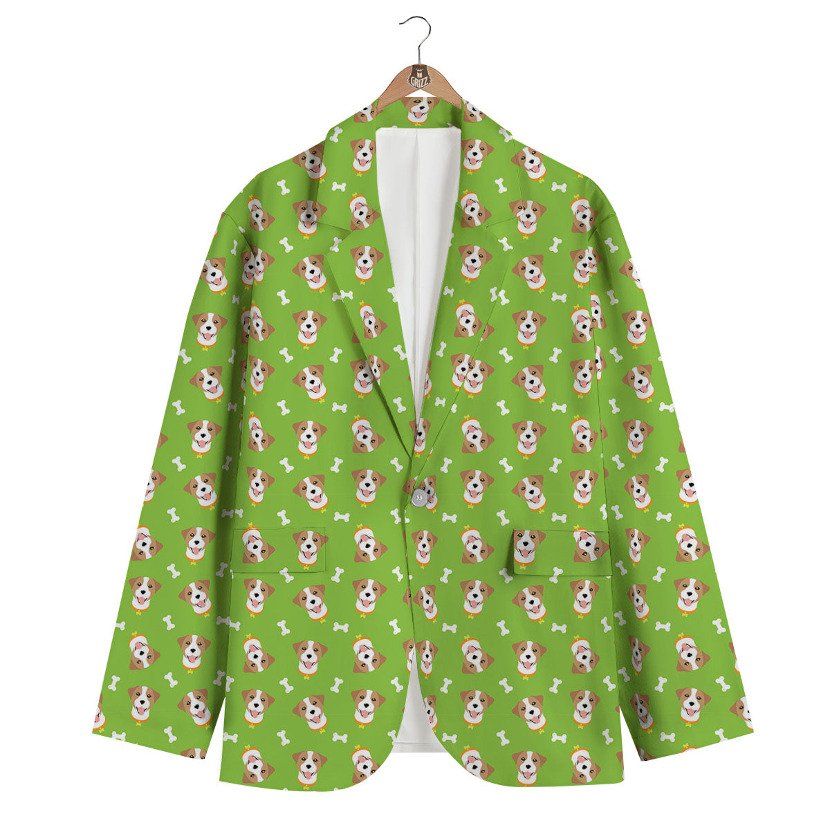 Jack Russell Terrier Happy Print Pattern Men's Blazer-grizzshop