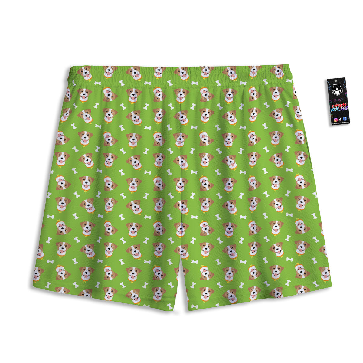 Jack Russell Terrier Happy Print Pattern Mesh Shorts