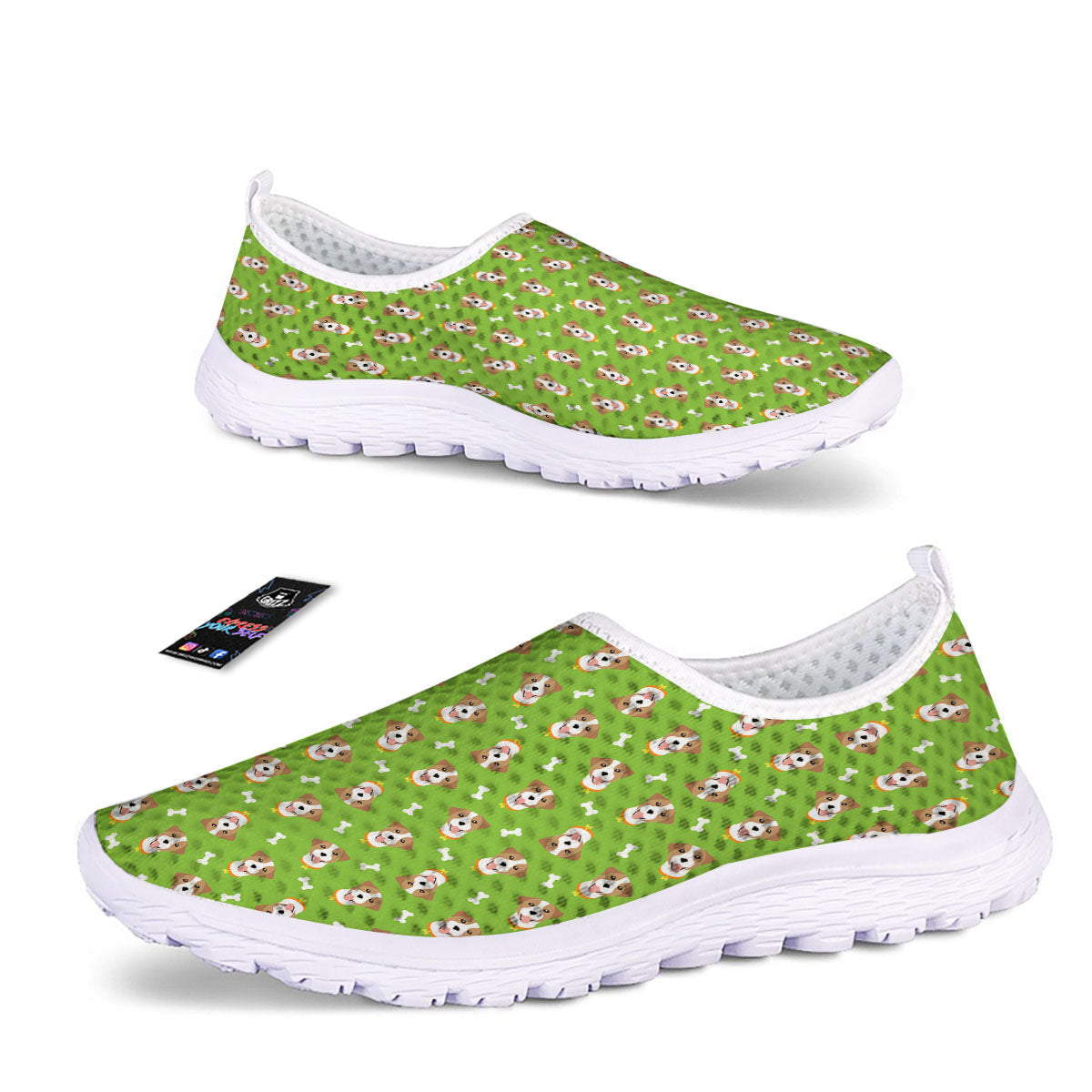 Jack Russell Terrier Happy Print Pattern Nurse Shoes-grizzshop