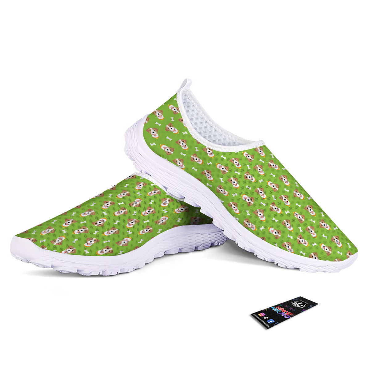 Jack Russell Terrier Happy Print Pattern Nurse Shoes-grizzshop