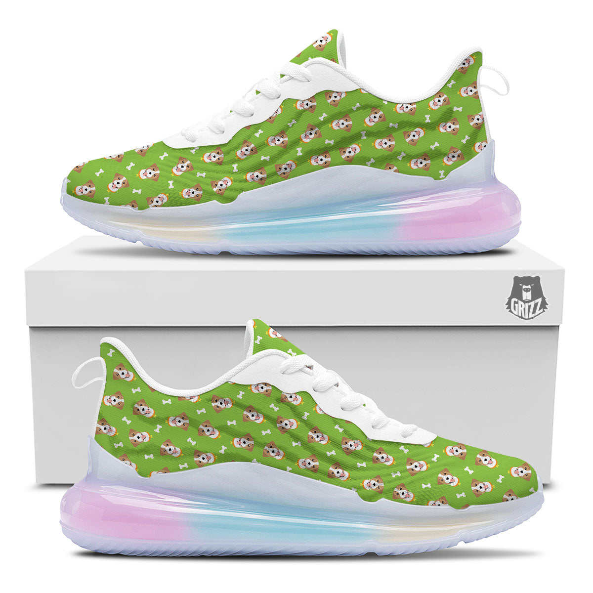 Jack Russell Terrier Happy Print Pattern Running Sneakers-grizzshop