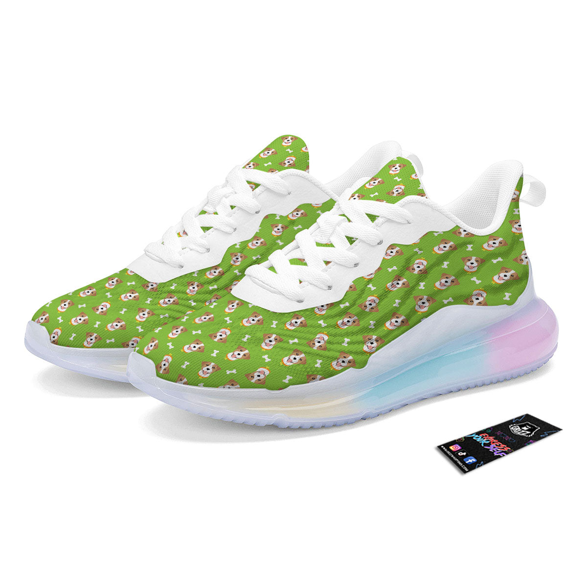 Jack Russell Terrier Happy Print Pattern Running Sneakers-grizzshop