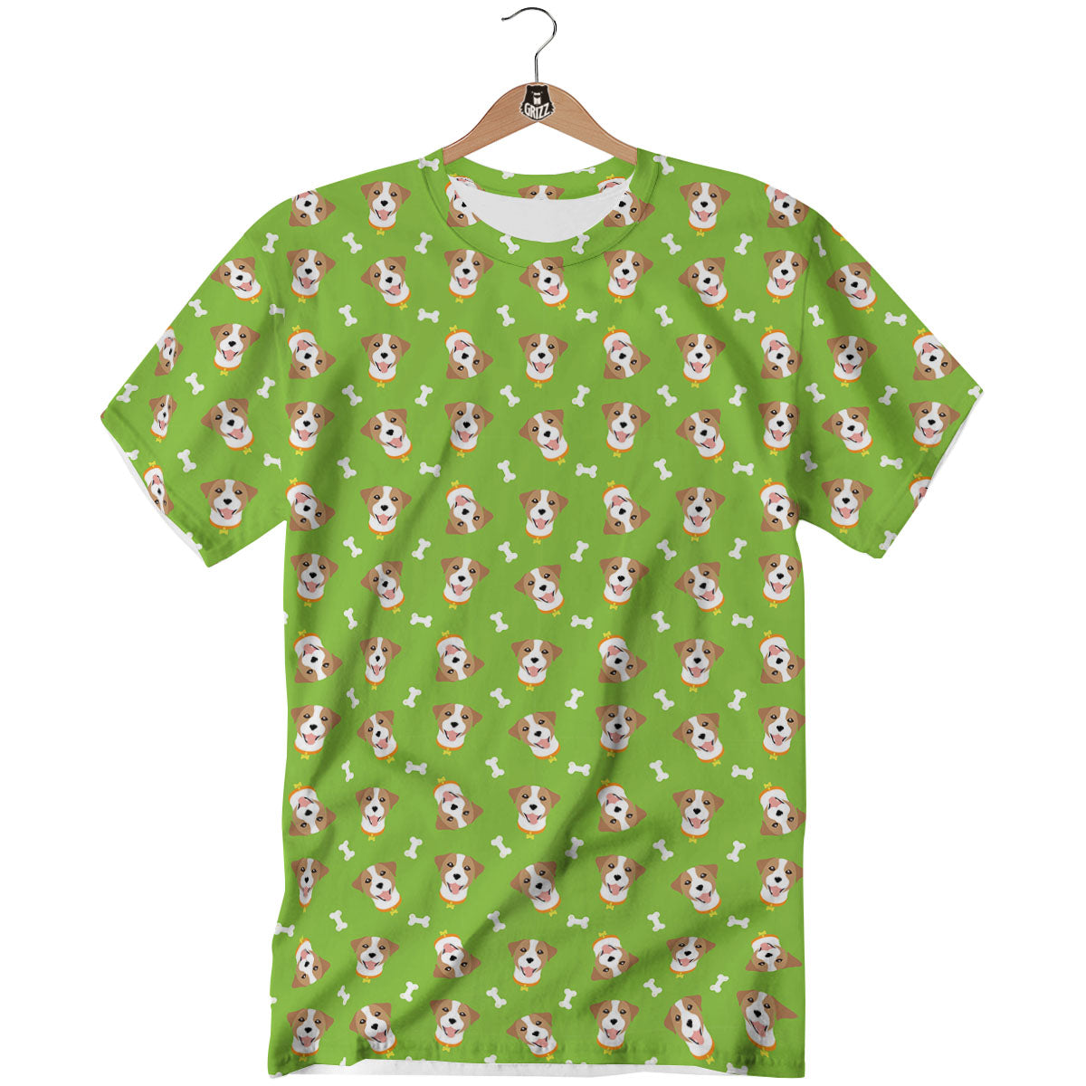 Jack Russell Terrier Happy Print Pattern T-Shirt-grizzshop