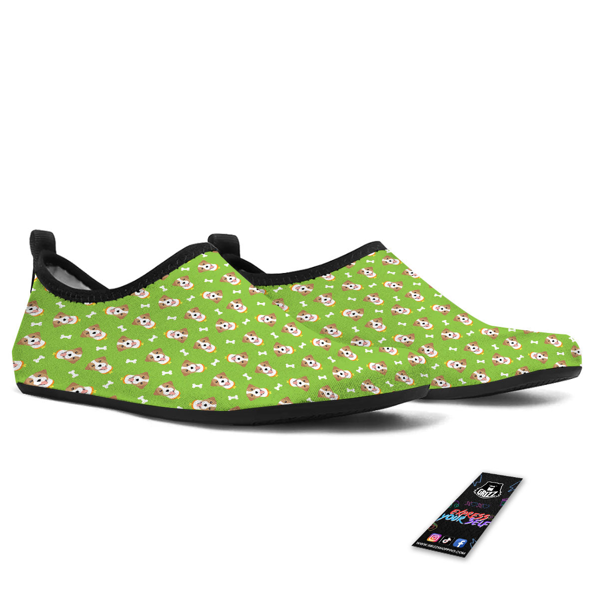 Jack Russell Terrier Happy Print Pattern Water Shoes-grizzshop