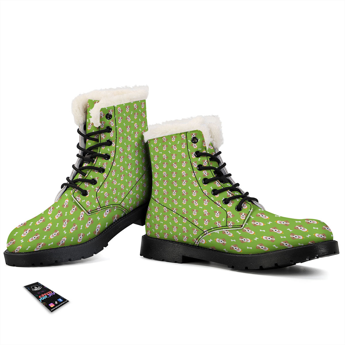 Jack Russell Terrier Happy Print Pattern Winter Boots-grizzshop