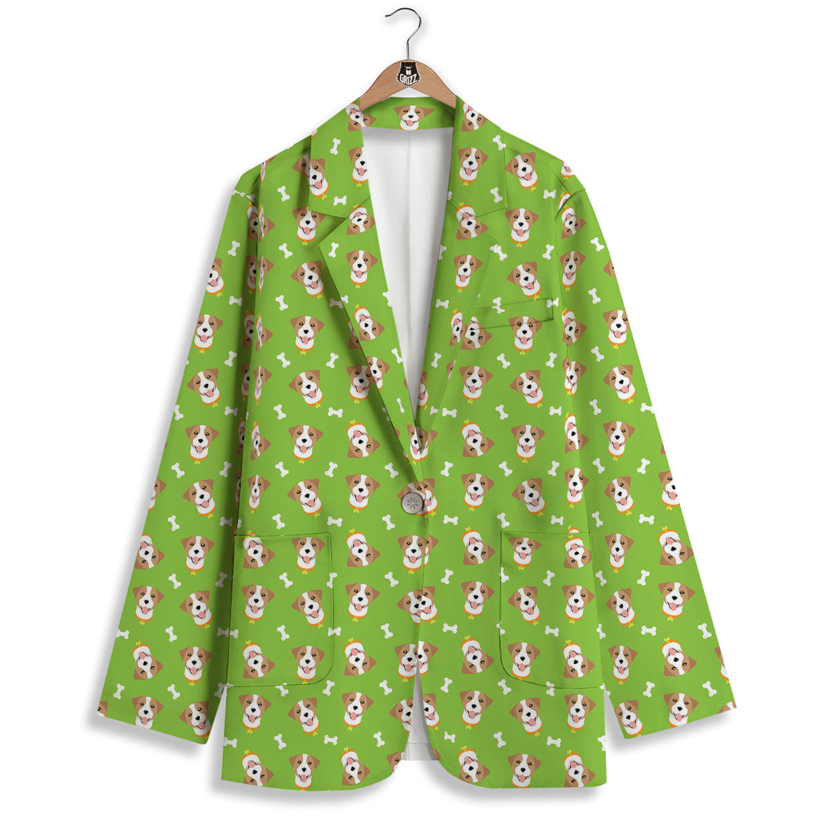 Jack Russell Terrier Happy Print Pattern Women's Blazer-grizzshop