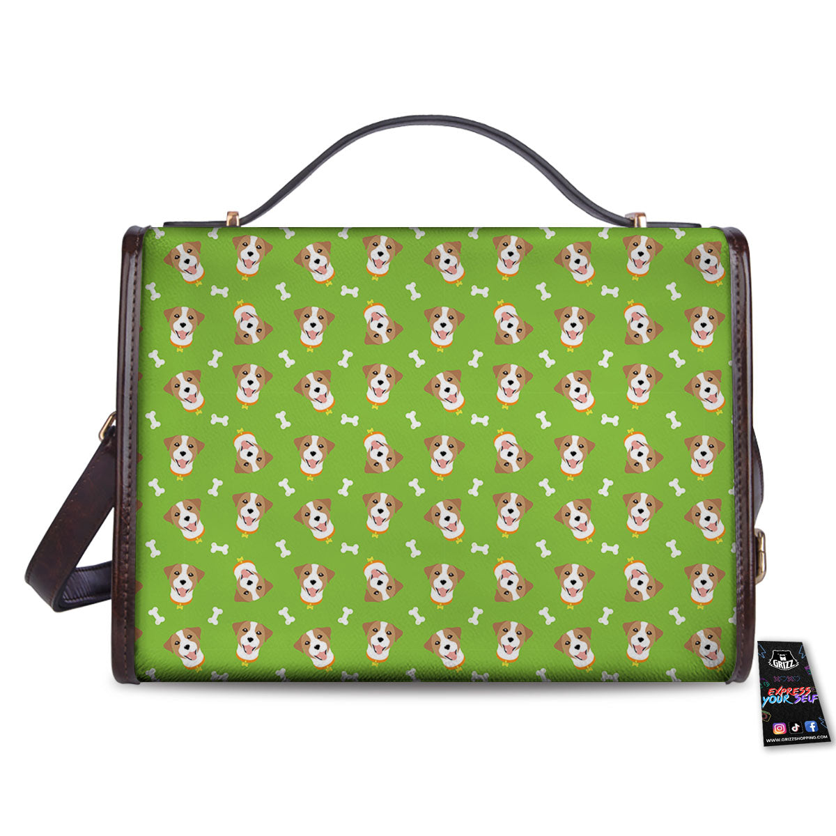 Jack Russell Terrier Happy Print Pattern Women's Satchel Bag-grizzshop