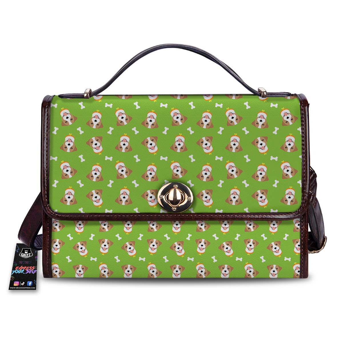 Jack Russell Terrier Happy Print Pattern Women's Satchel Bag-grizzshop