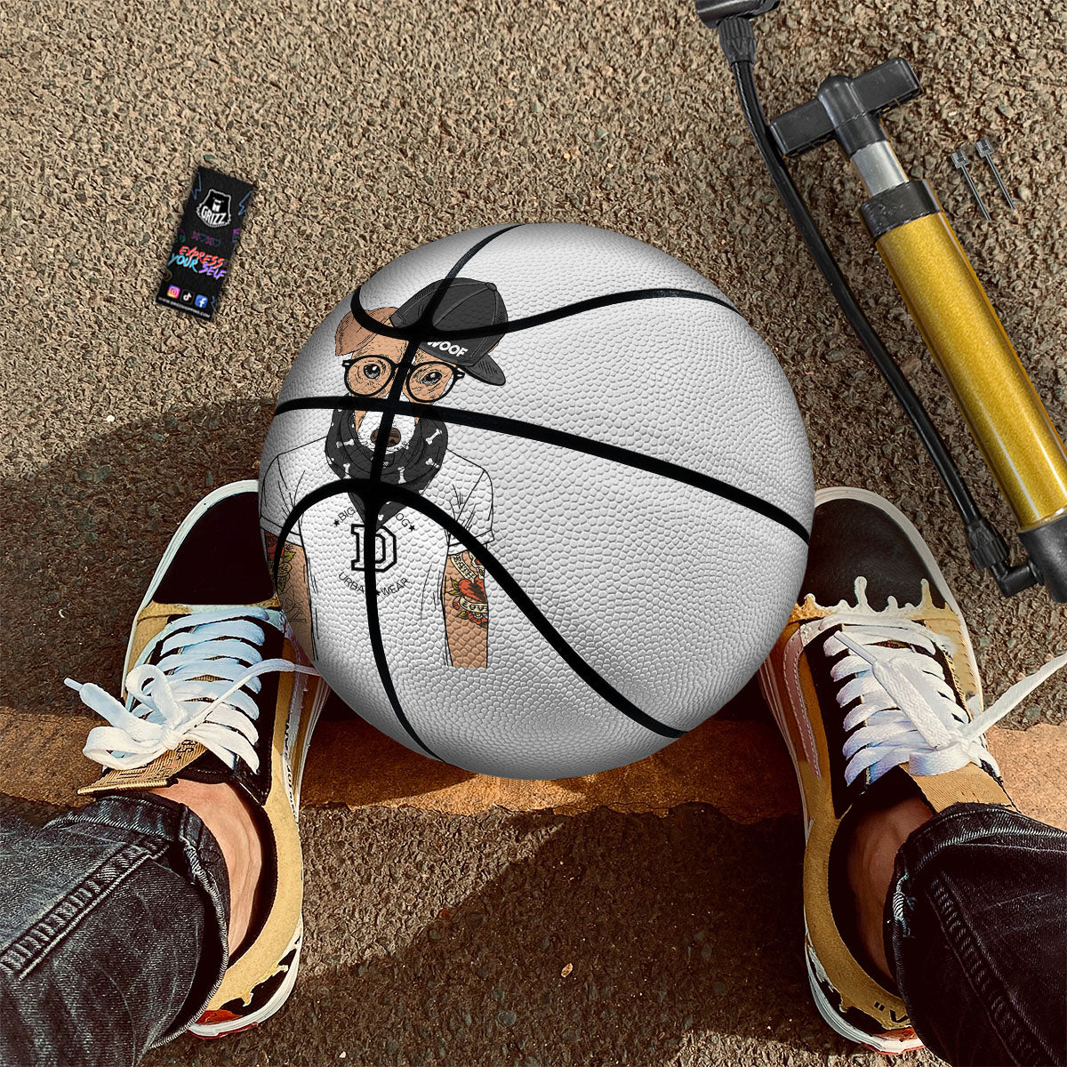 Jack Russell Terrier Hipster Print Basketball-grizzshop