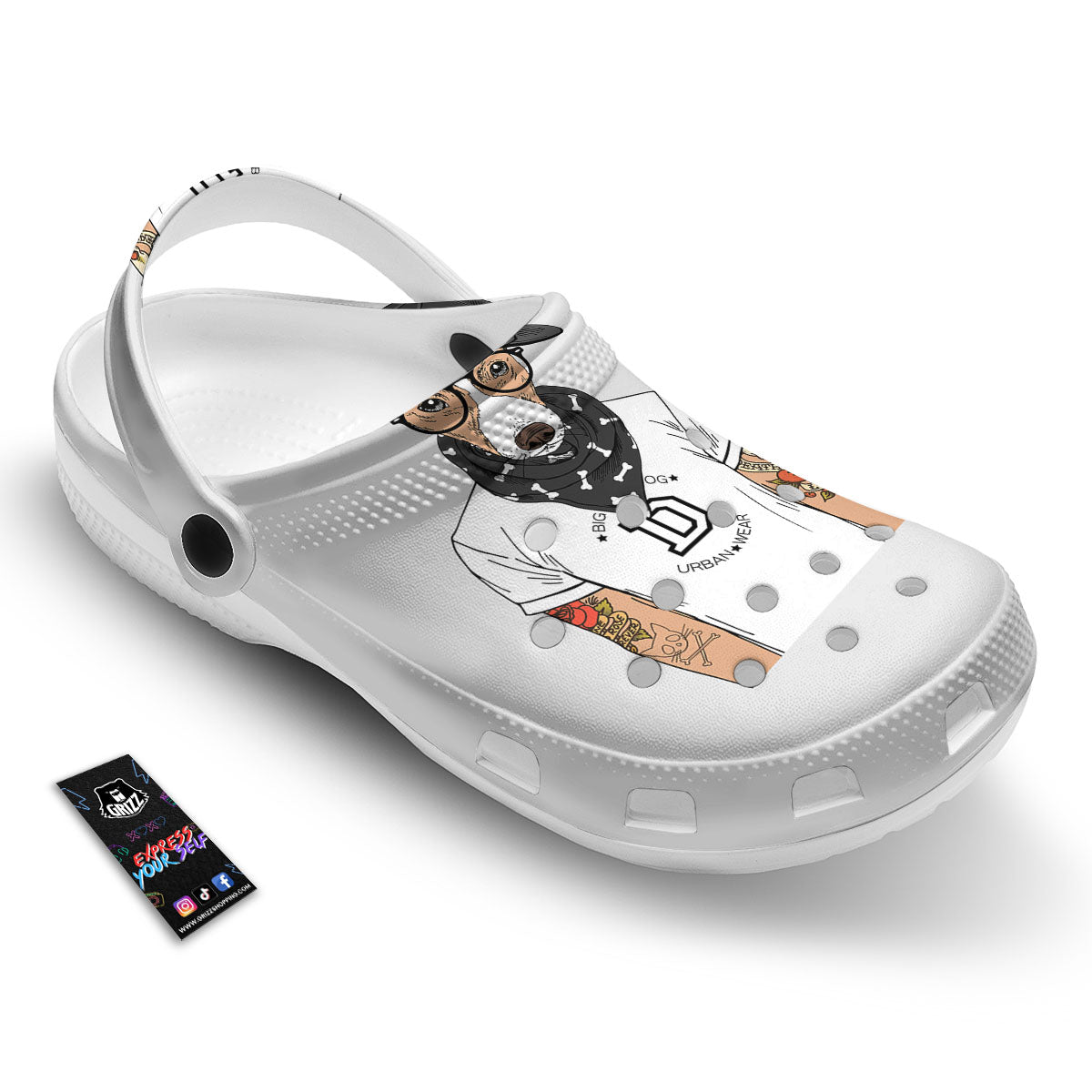 Jack Russell Terrier Hipster Print Clog-grizzshop