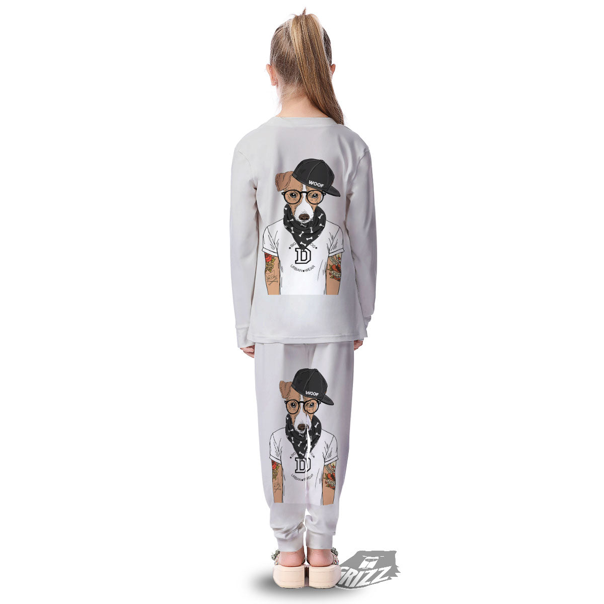 Jack Russell Terrier Hipster Print Kid's Pajamas-grizzshop