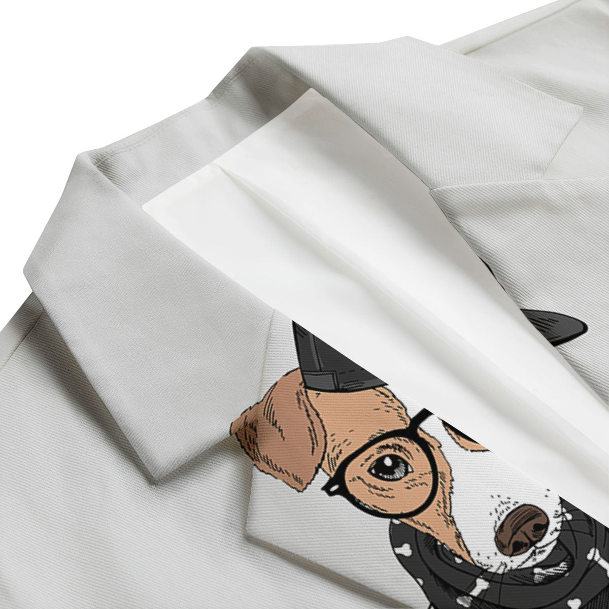 Jack Russell Terrier Hipster Print Men's Blazer-grizzshop