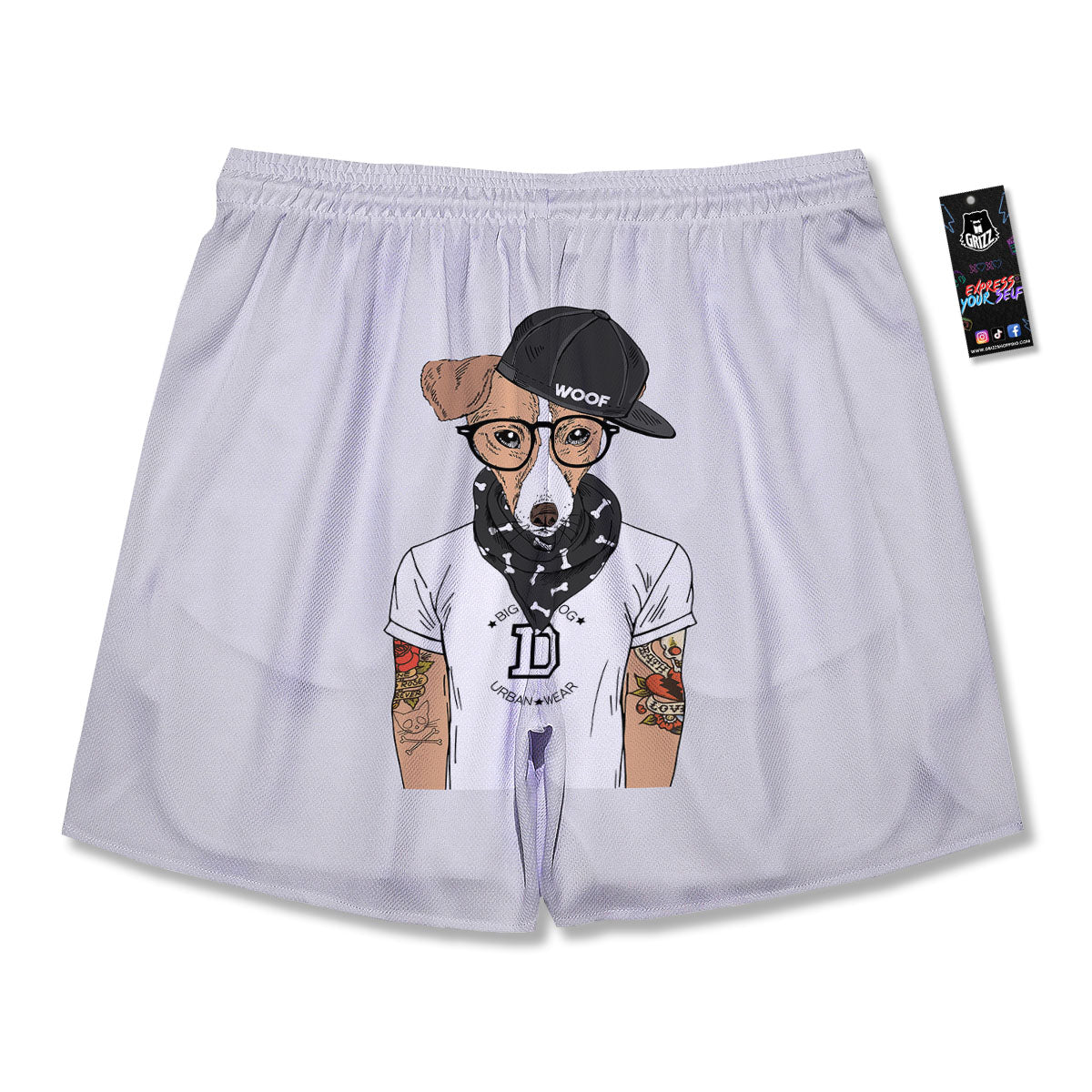 Jack Russell Terrier Hipster Print Men's Running Shorts-grizzshop