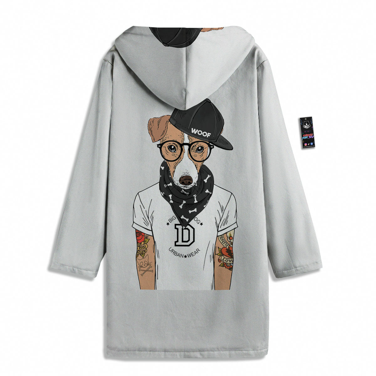 Jack Russell Terrier Hipster Print Men's Windbreaker Jacket-grizzshop