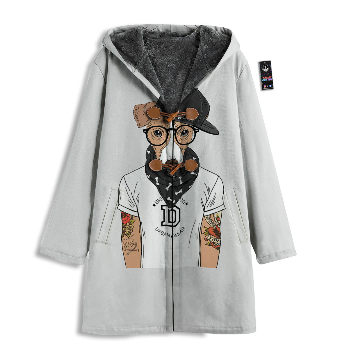Jack Russell Terrier Hipster Print Men's Windbreaker Jacket-grizzshop