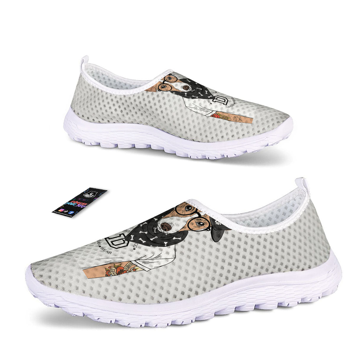 Jack Russell Terrier Hipster Print Nurse Shoes-grizzshop
