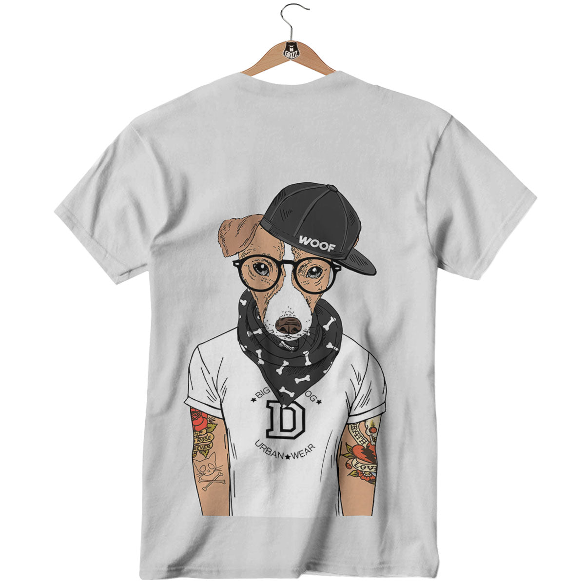 Jack Russell Terrier Hipster Print T-Shirt-grizzshop