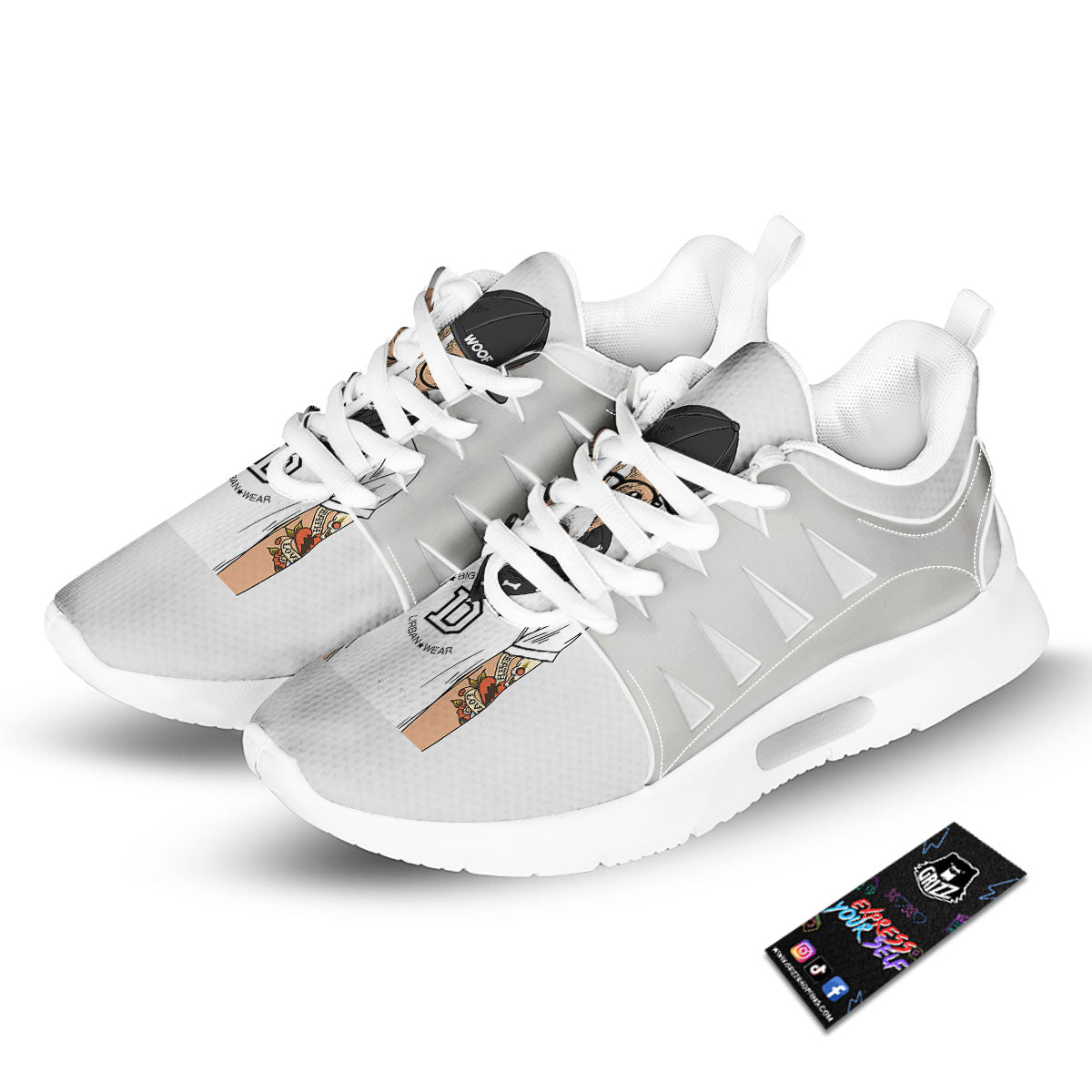 Jack Russell Terrier Hipster Print Tennis Shoes-grizzshop
